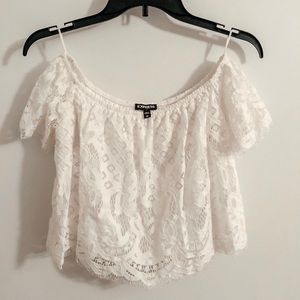 off the shoulder lace top
